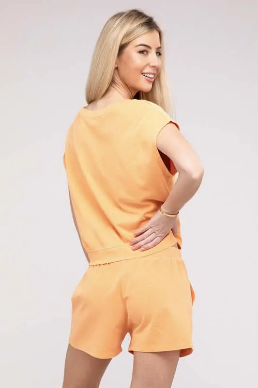 Casual Soft Top and Shorts Loungewear Set