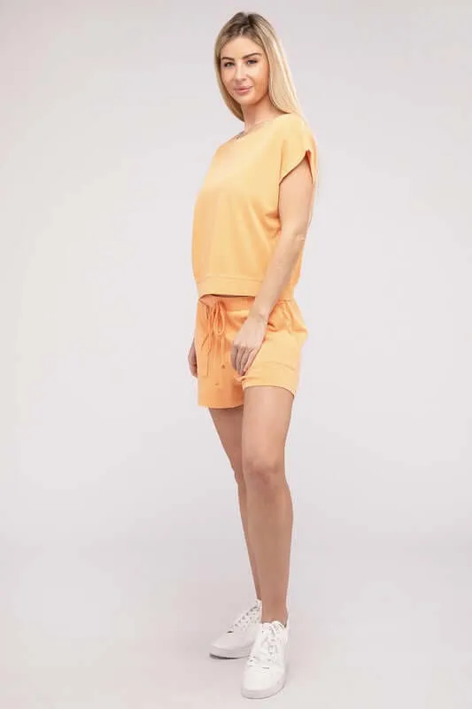 Casual Soft Top and Shorts Loungewear Set