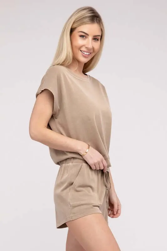 Casual Soft Top and Shorts Loungewear Set
