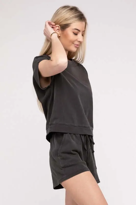Casual Soft Top and Shorts Loungewear Set