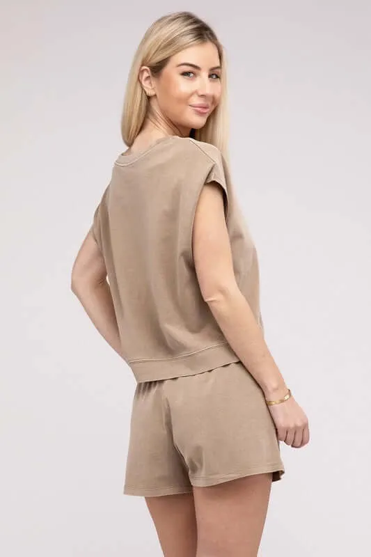 Casual Soft Top and Shorts Loungewear Set