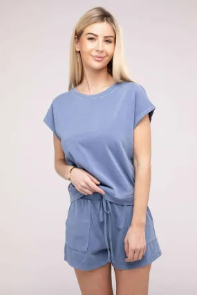 Casual Soft Top and Shorts Loungewear Set