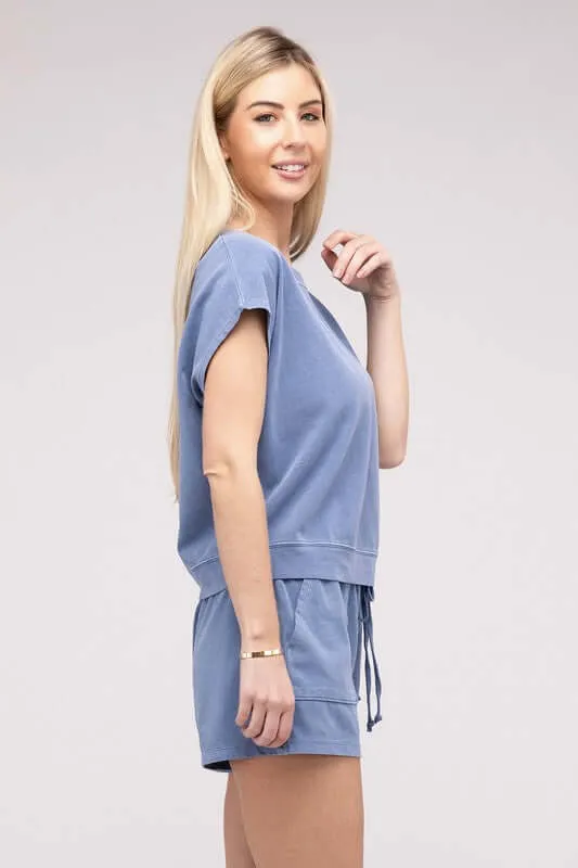 Casual Soft Top and Shorts Loungewear Set