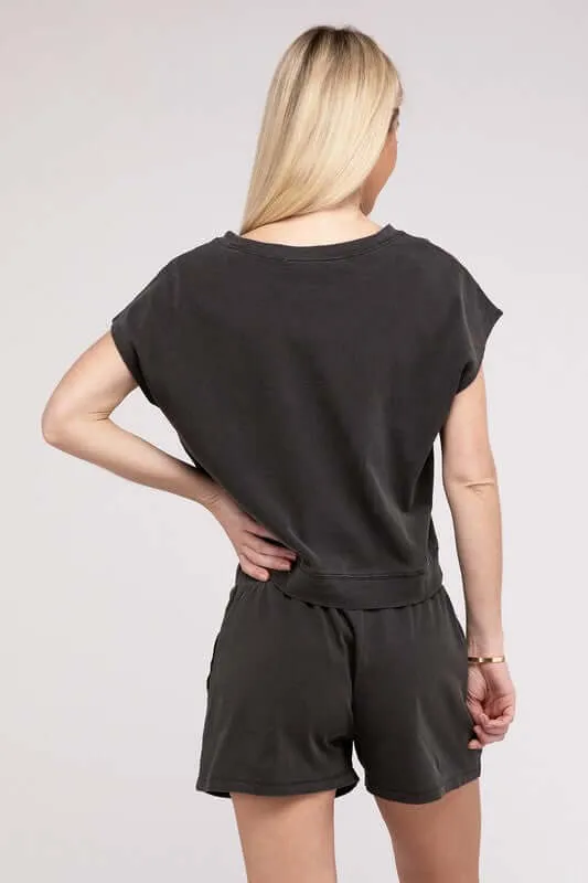 Casual Soft Top and Shorts Loungewear Set