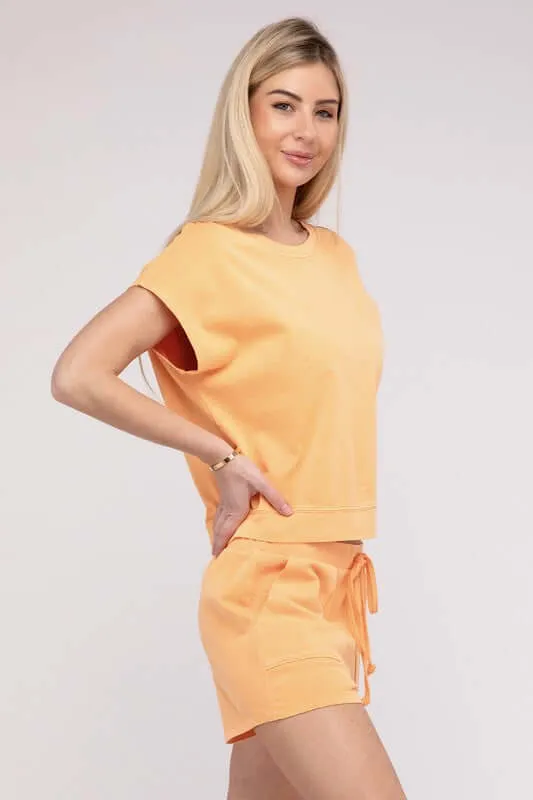 Casual Soft Top and Shorts Loungewear Set