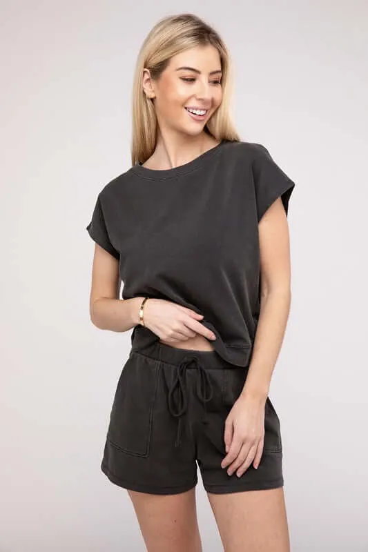 Casual Soft Top and Shorts Loungewear Set
