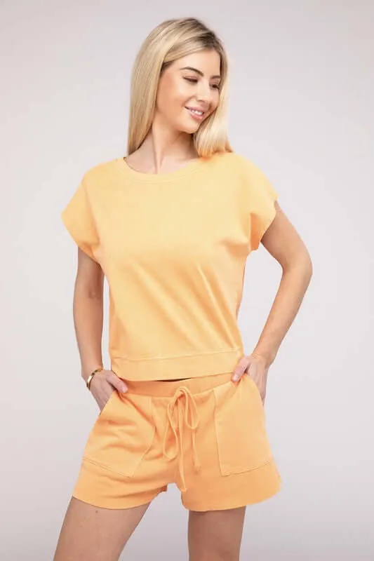 Casual Soft Top and Shorts Loungewear Set