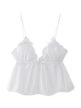 Ciel Women's Street Fashion Bow Camisole Top