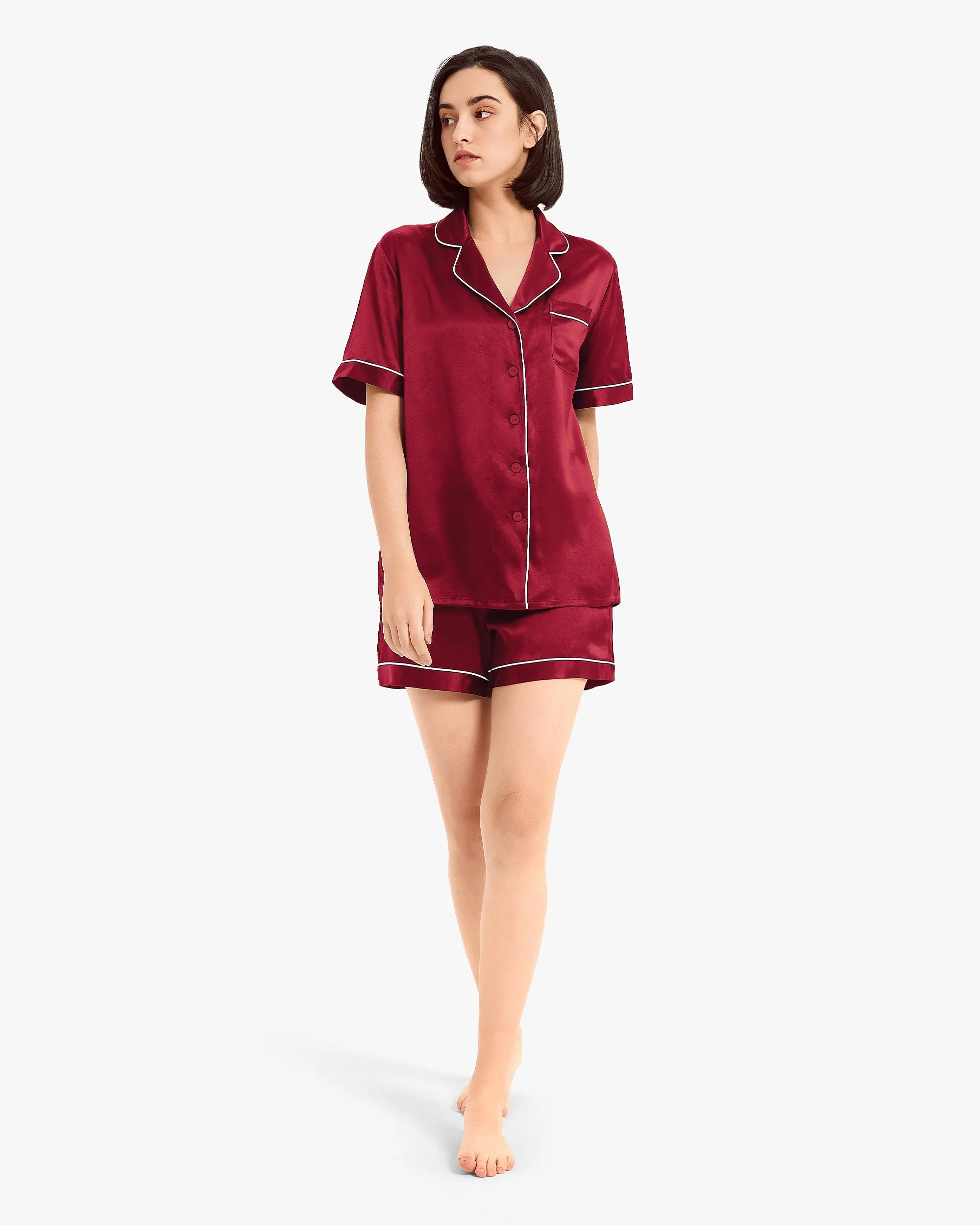 Clearance Elegant Silk Short Pajamas