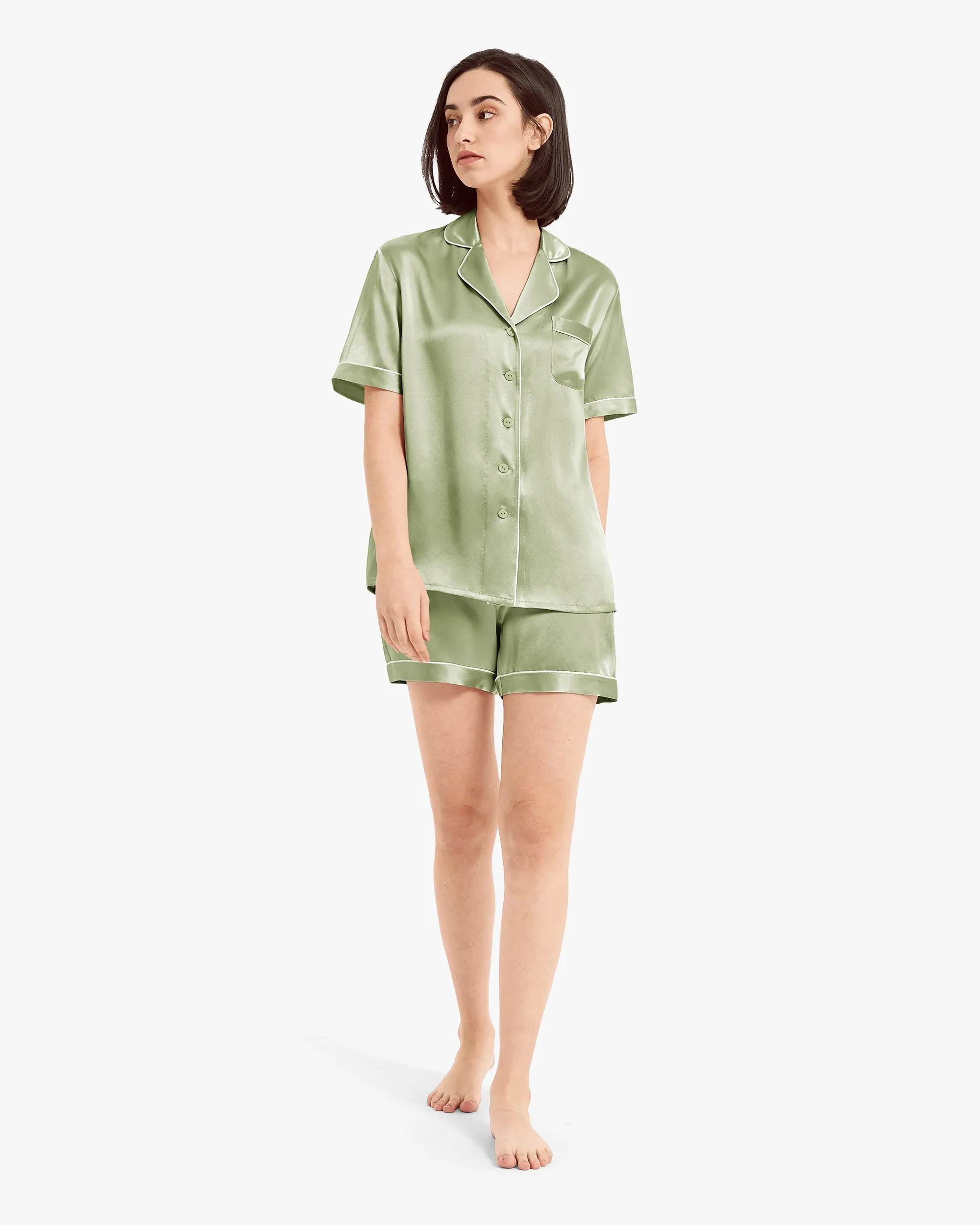 Clearance Elegant Silk Short Pajamas