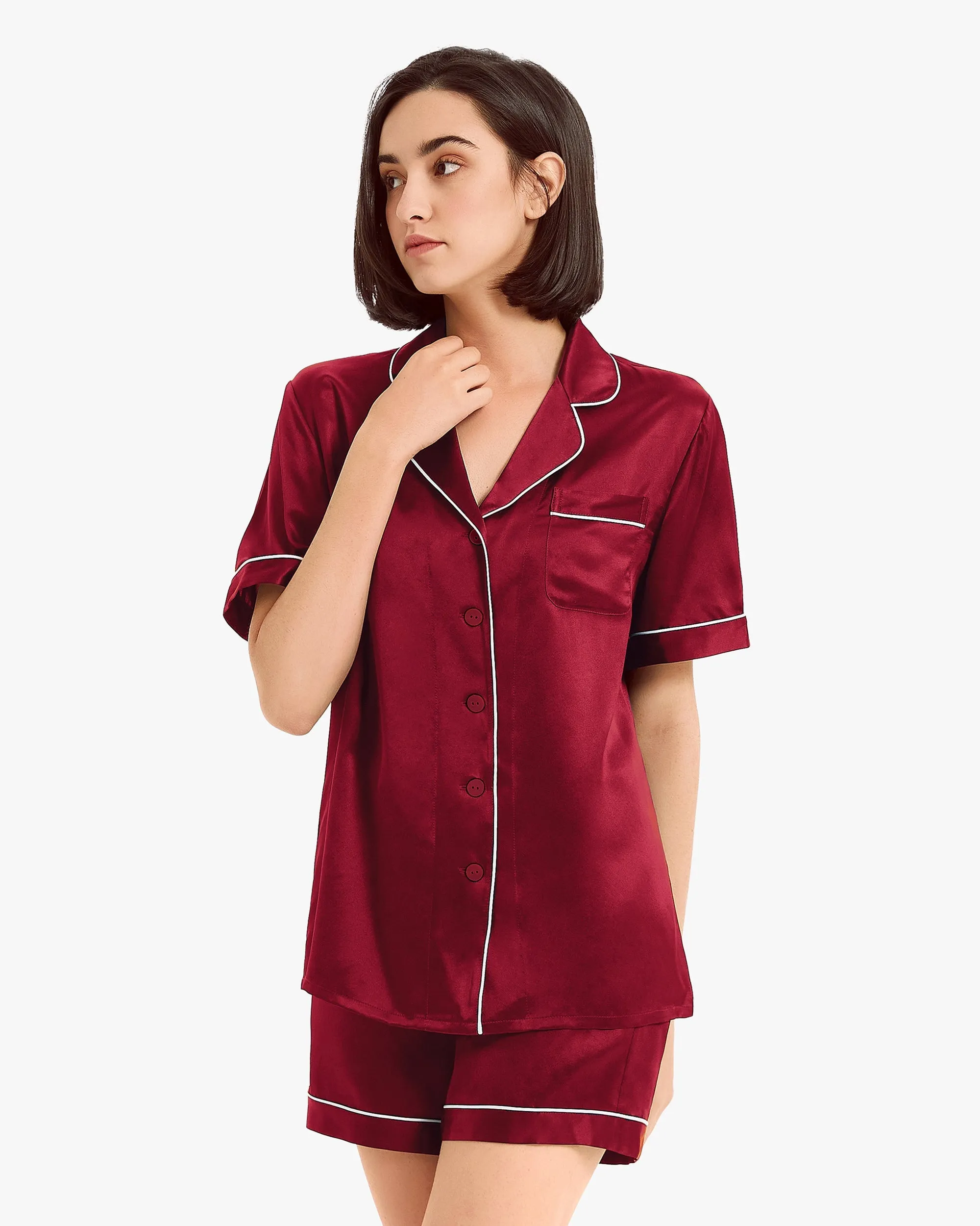Clearance Elegant Silk Short Pajamas