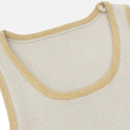 Comfy Knitted Loungewear Tank Top and Short Pajama Set