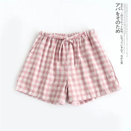 Couple pajamas cotton gauze shorts Japanese style simple