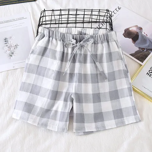 Couple pajamas cotton gauze shorts Japanese style simple
