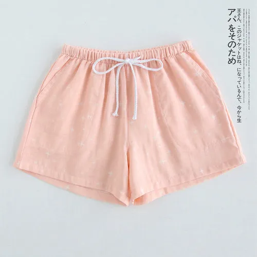 Couple pajamas cotton gauze shorts Japanese style simple