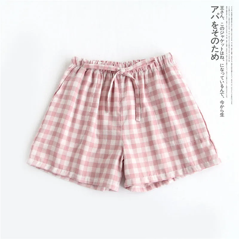 Couple pajamas cotton gauze shorts Japanese style simple