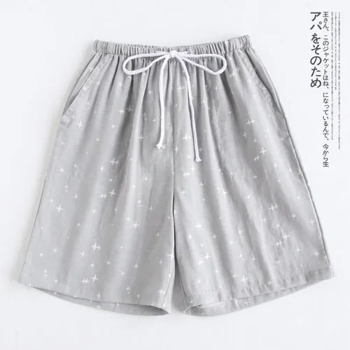 Couple pajamas cotton gauze shorts Japanese style simple