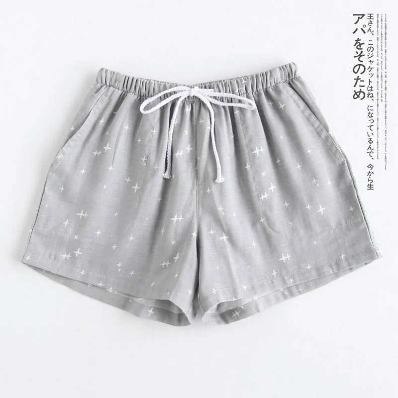 Couple pajamas cotton gauze shorts Japanese style simple
