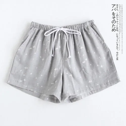 Couple pajamas cotton gauze shorts Japanese style simple