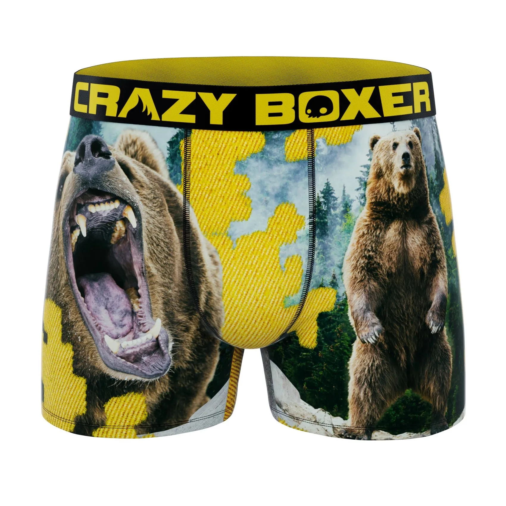 CRAZYBOXER Outdoor Bear-Wolf Men's Boxer Briefs (Pack 3)