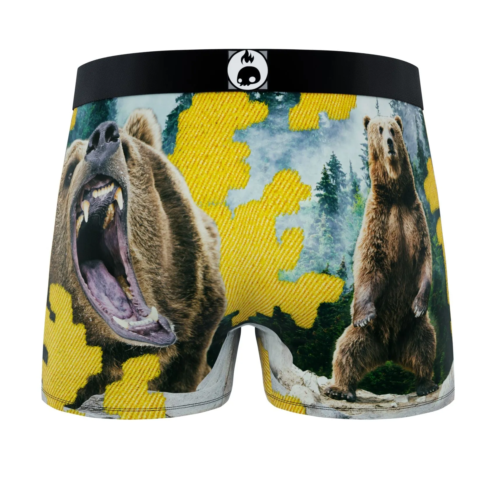 CRAZYBOXER Outdoor Bear-Wolf Men's Boxer Briefs (Pack 3)