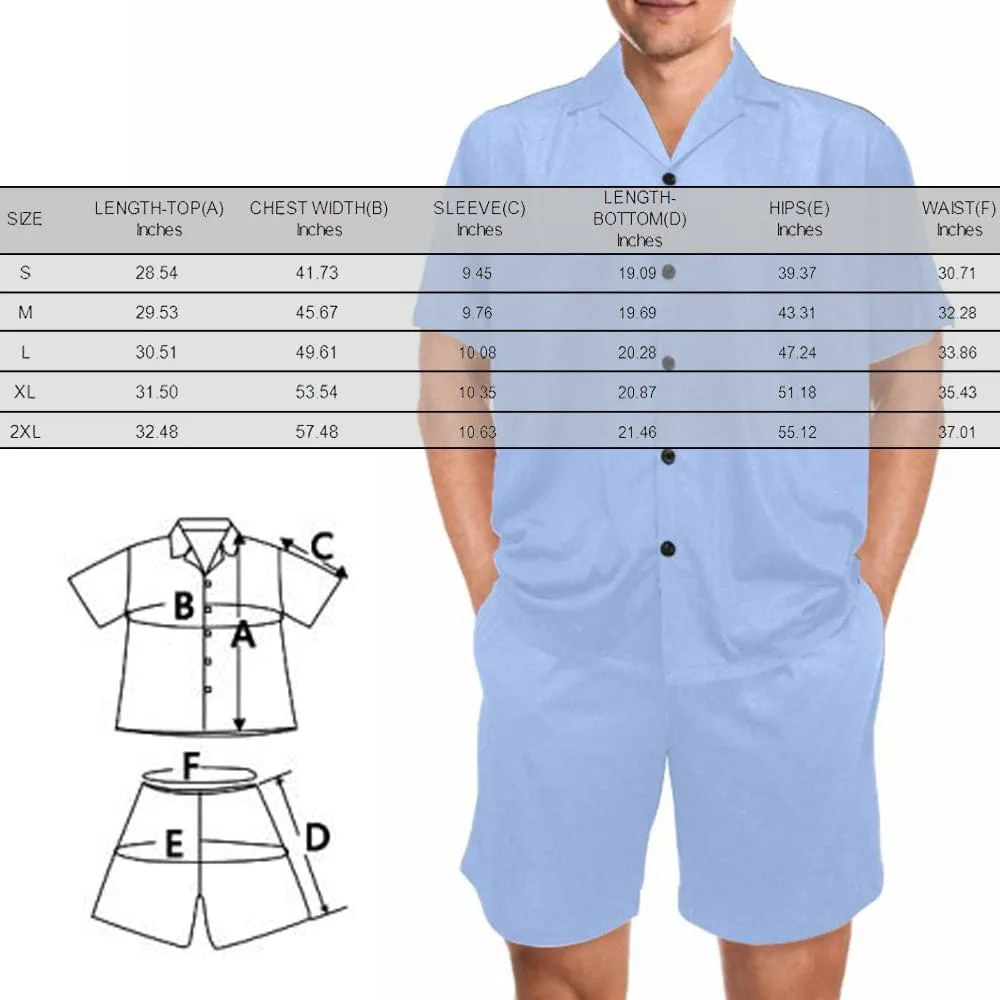 Custom Couples Pajamas Personalized Face Black White Couple Matching V-Neck Short Pajama Set