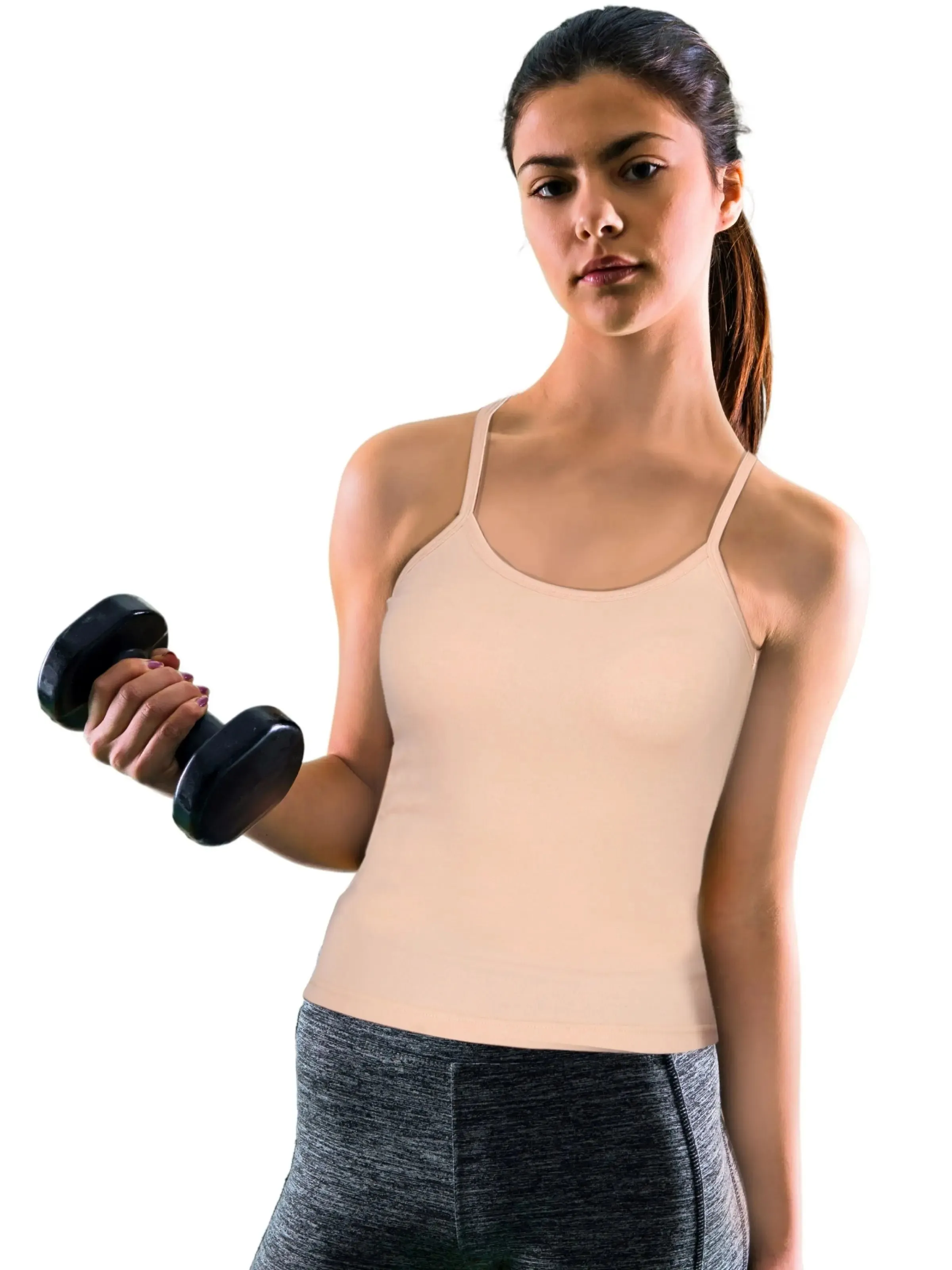 D'chica Black & Skin Basic Cotton Camisole for Girl Ð Pack of 2, Soft, Sleeveless, Lightweight, and Perfect for Everyday Wear