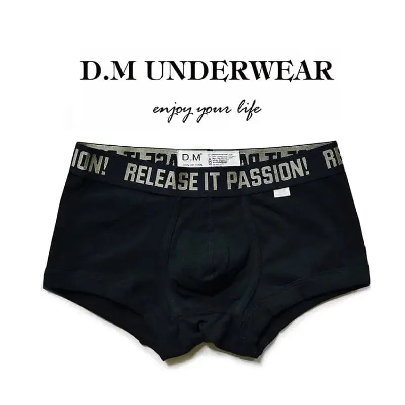 D.M Men's Boxer Briefs Sports Pure Cotton Thread Simple
