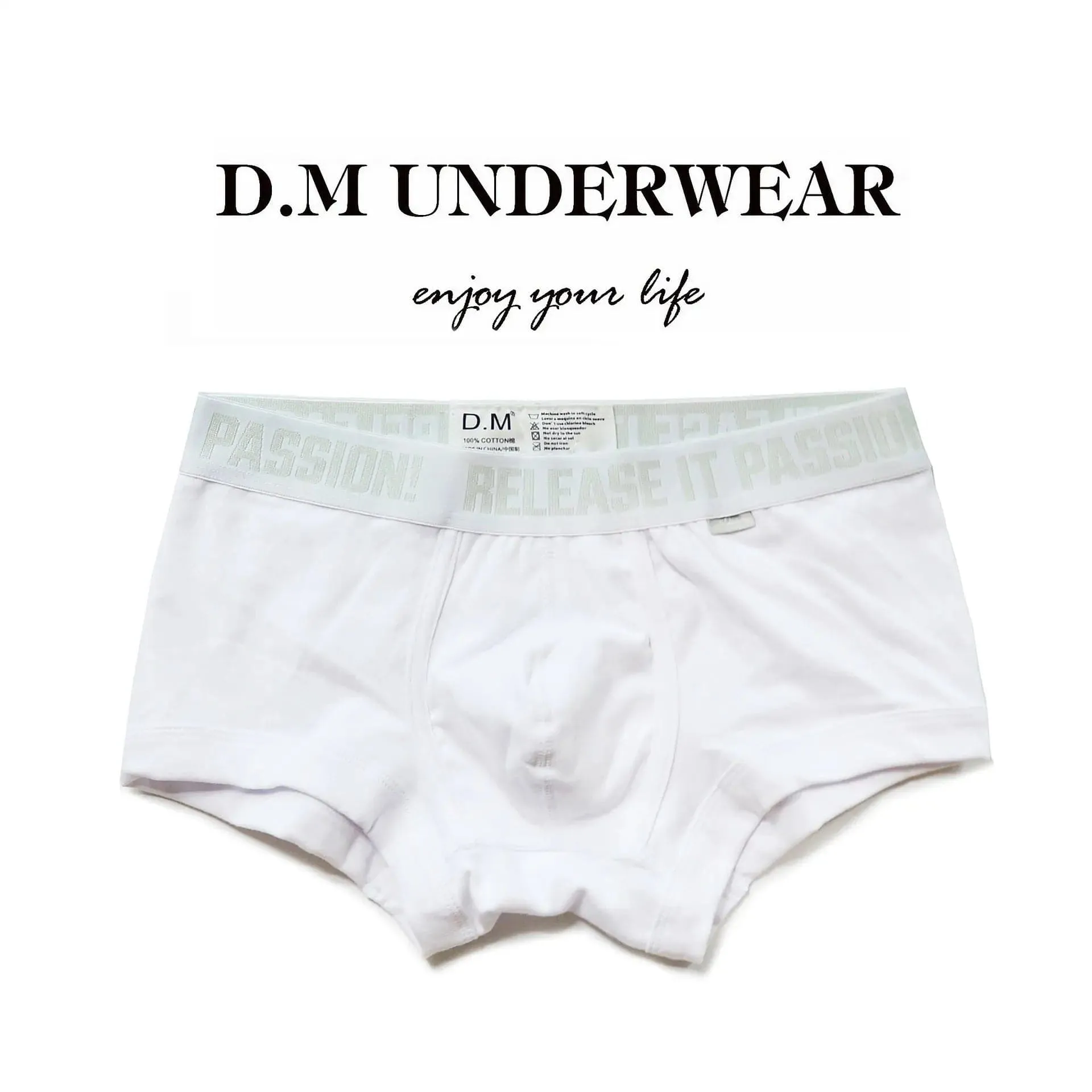 D.M Men's Boxer Briefs Sports Pure Cotton Thread Simple