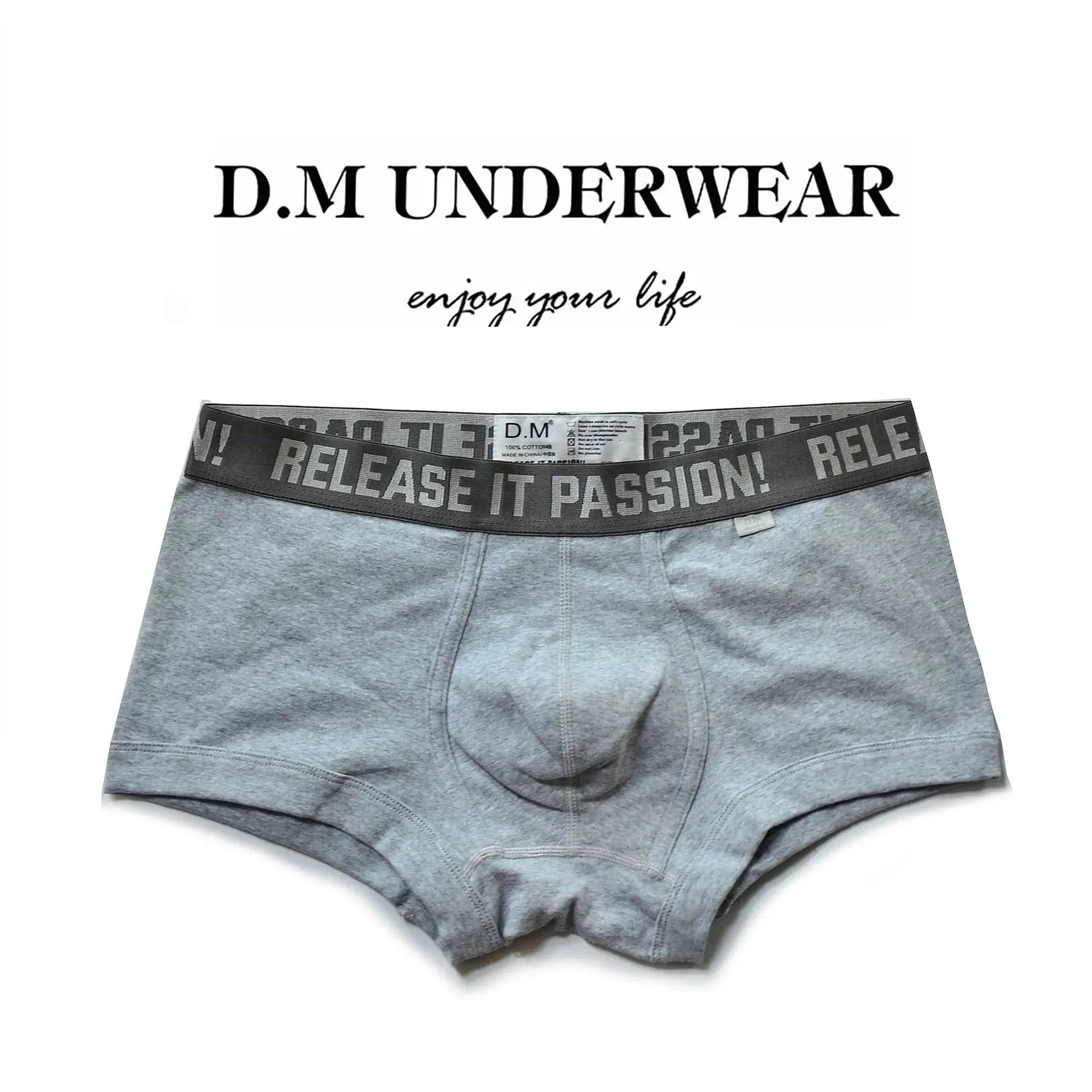 D.M Men's Boxer Briefs Sports Pure Cotton Thread Simple