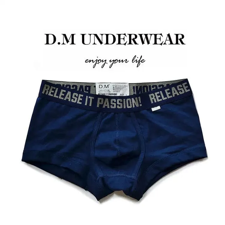 D.M Men's Boxer Briefs Sports Pure Cotton Thread Simple