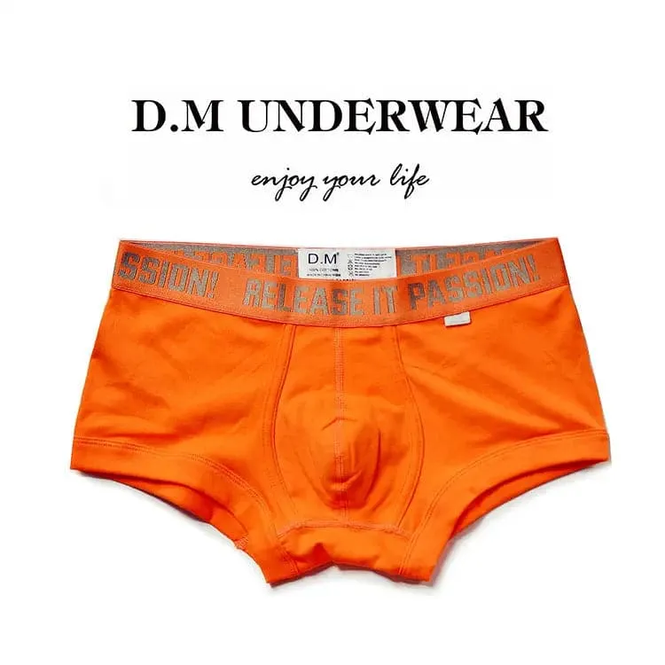 D.M Men's Boxer Briefs Sports Pure Cotton Thread Simple