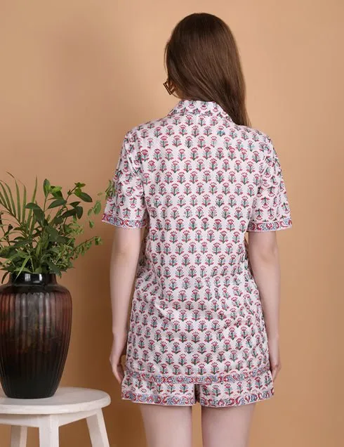 Droplet- Hand Block Print Cotton Shorts Set
