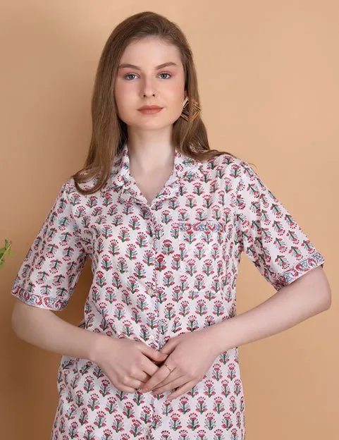 Droplet- Hand Block Print Cotton Shorts Set