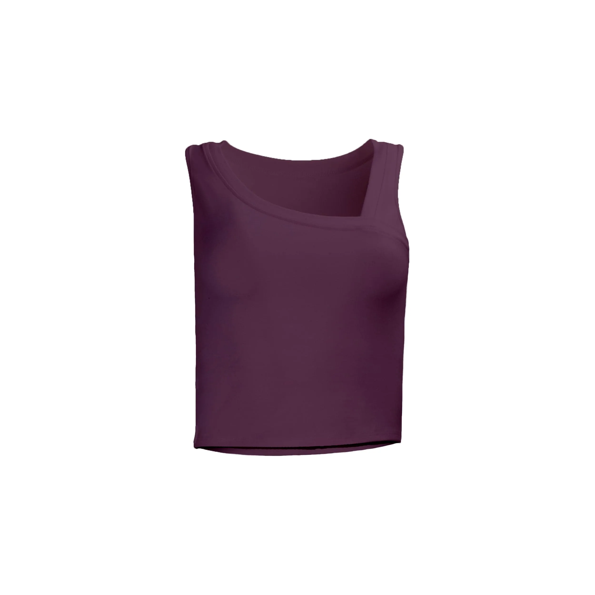 Eden Asymmetrical Organic Cotton Tank - Plum