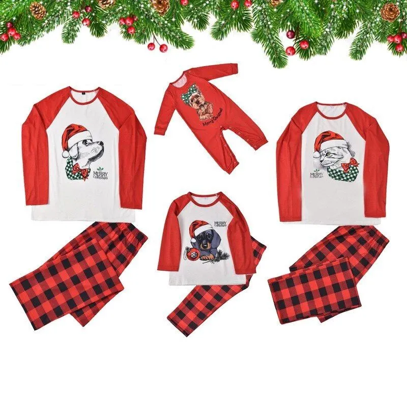 Family Pajama Dog Cat Print
