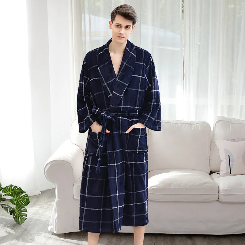 Flannel robe couple pajamas -  Men's Pajama Set