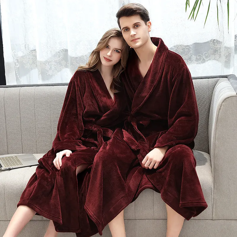 Flannel robe couple pajamas -  Men's Pajama Set