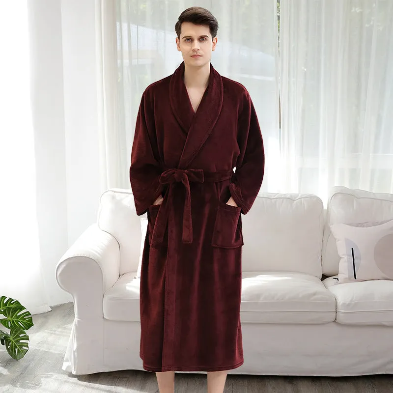 Flannel robe couple pajamas -  Men's Pajama Set