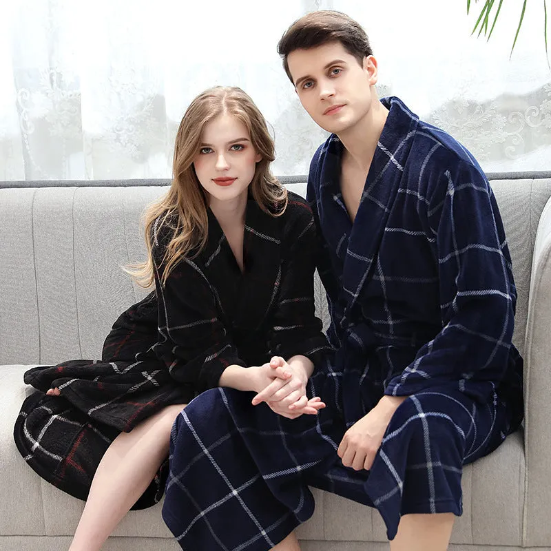 Flannel robe couple pajamas -  Men's Pajama Set