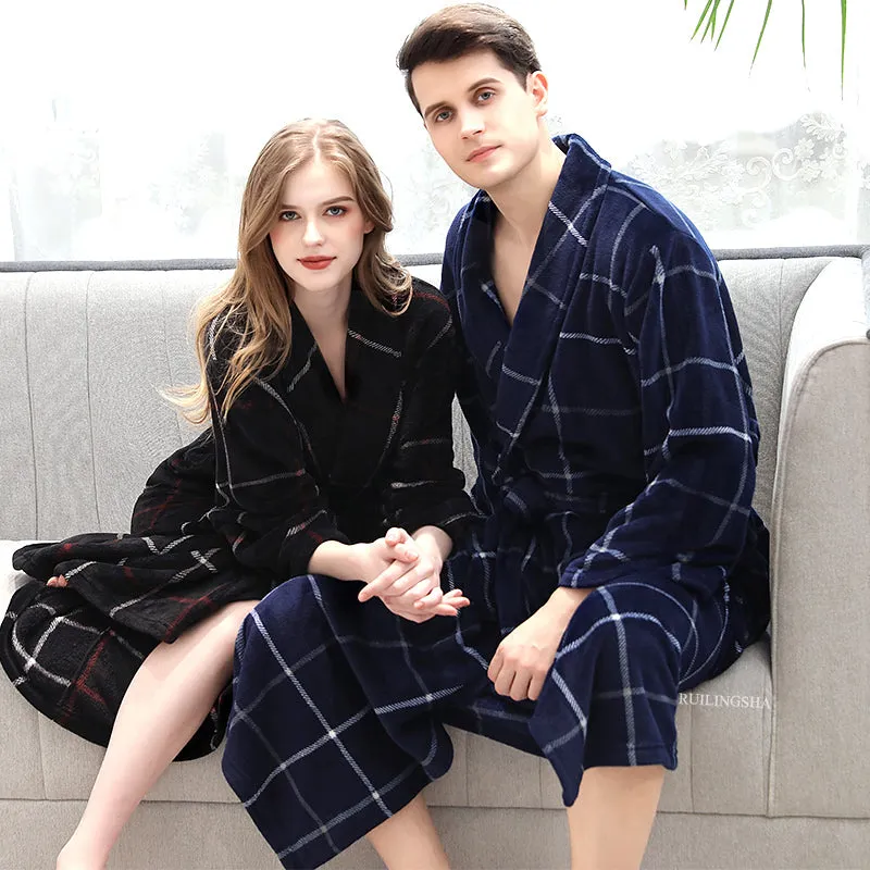 Flannel robe couple pajamas -  Men's Pajama Set