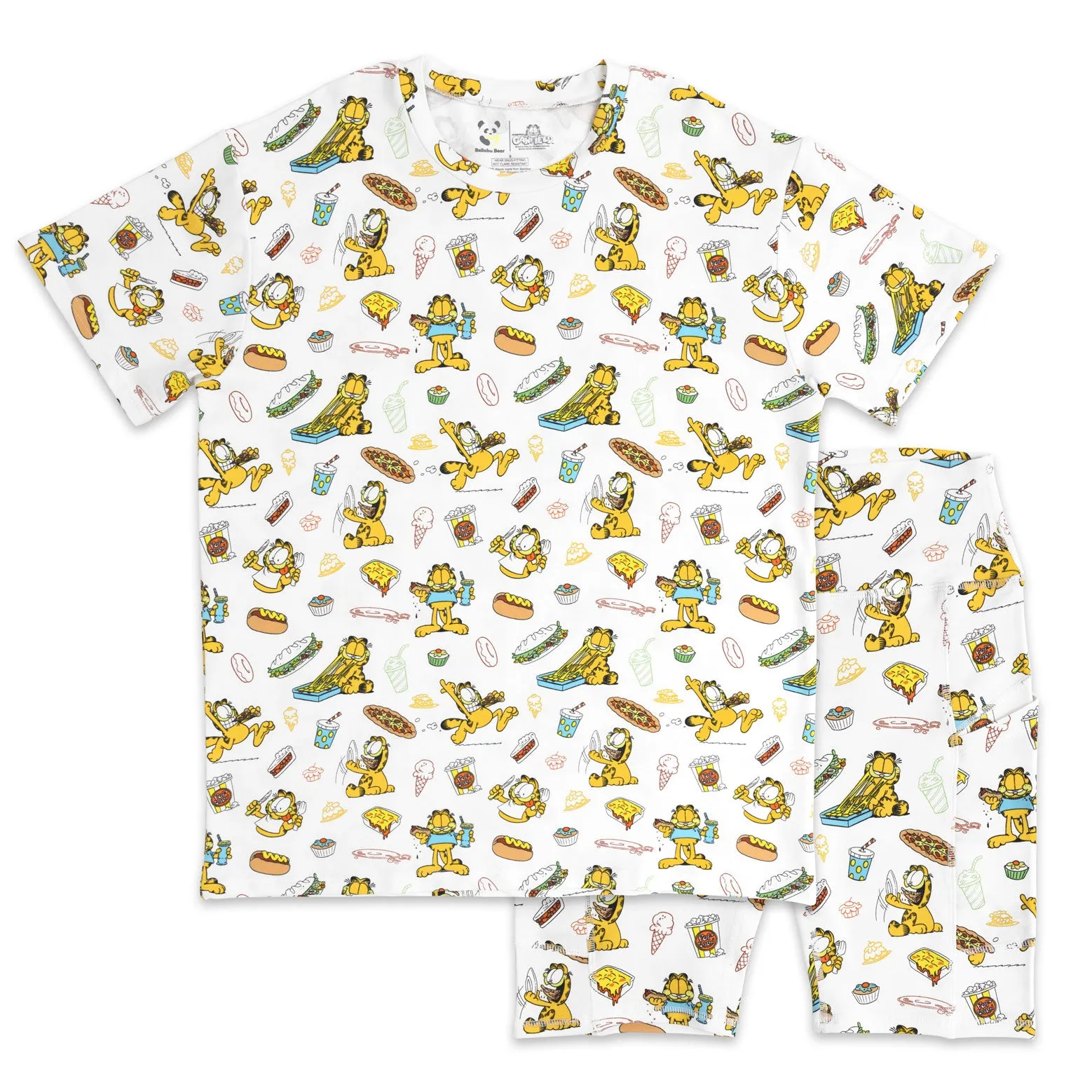 Garfield: Snack Attack Bamboo Terry Adult Oversized Tee & Biker Short Set