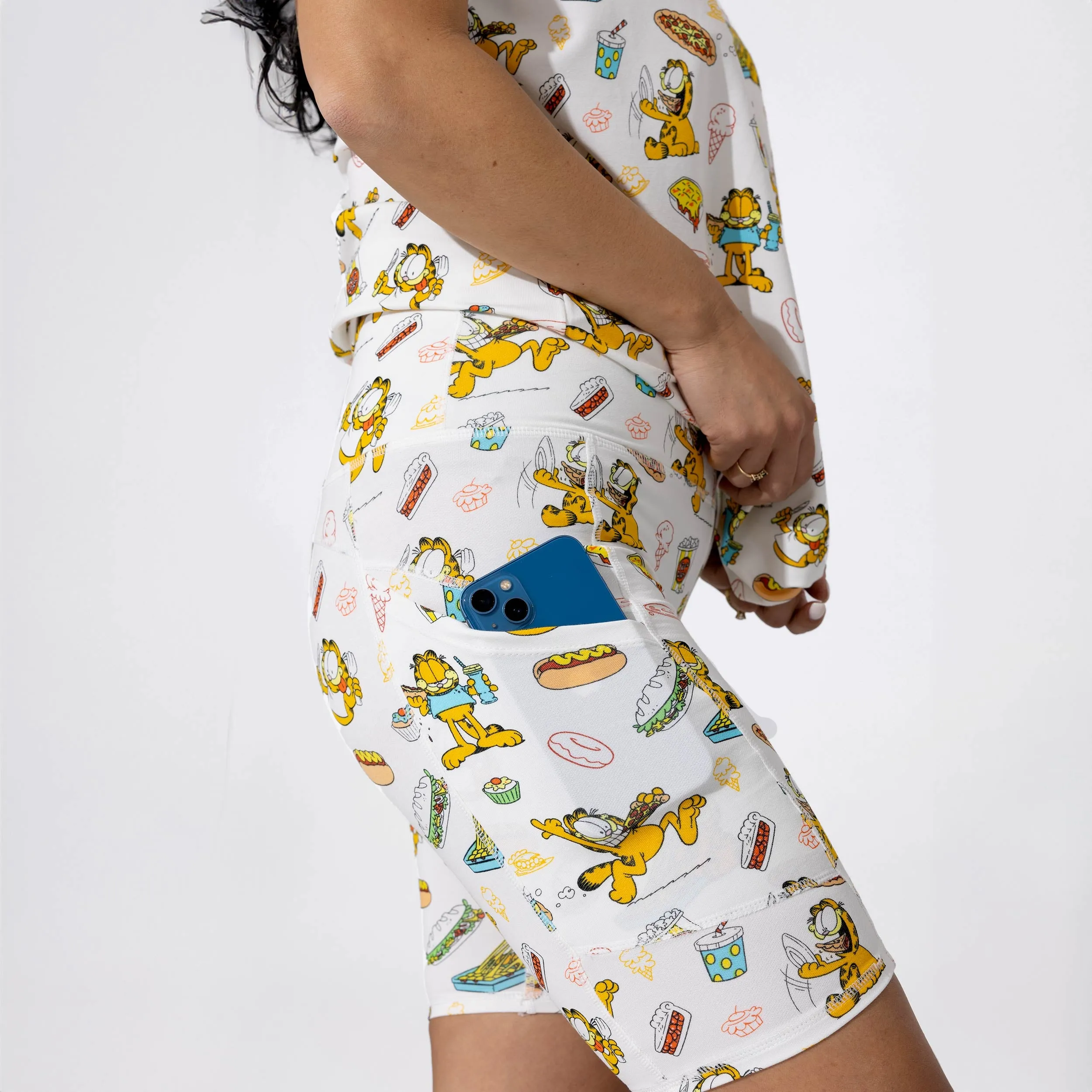 Garfield: Snack Attack Bamboo Terry Adult Oversized Tee & Biker Short Set