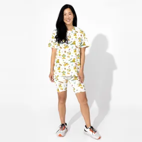 Garfield: Snack Attack Bamboo Terry Adult Oversized Tee & Biker Short Set