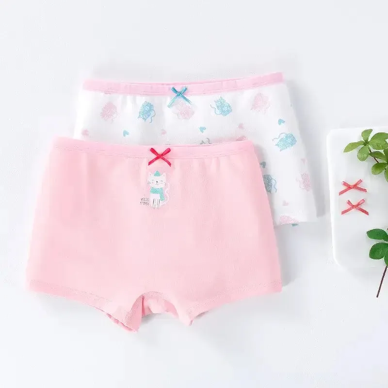 Girls Class A Cotton Underwear-Boxer Panties 2PK