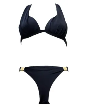Gorgeous Black Bikini Set Single Padded - Fancy Bra Panty Set