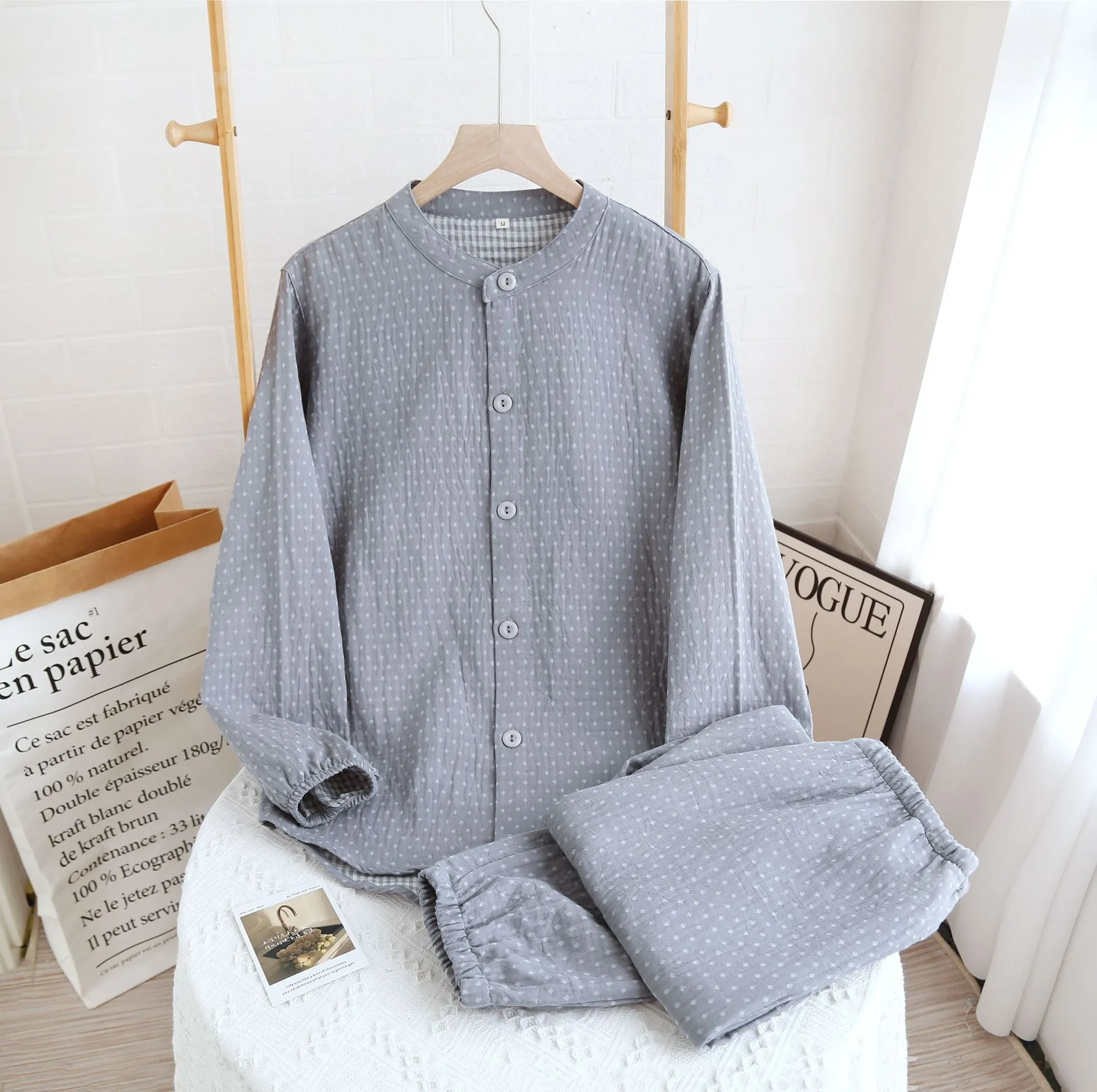 Grey Dyed Cotton Pajama Set