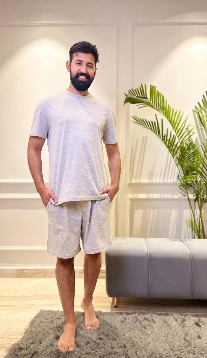 Grey-IT | Grey T-shirt & Shorts | Loungewear Set