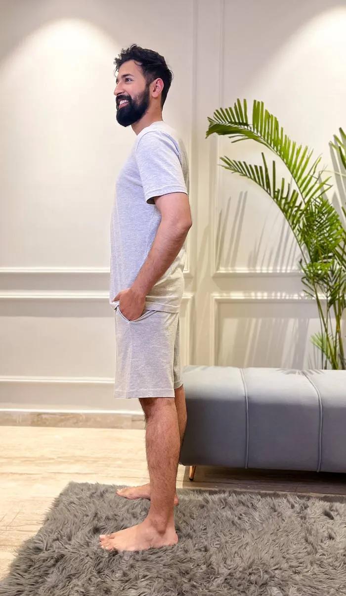 Grey-IT | Grey T-shirt & Shorts | Loungewear Set