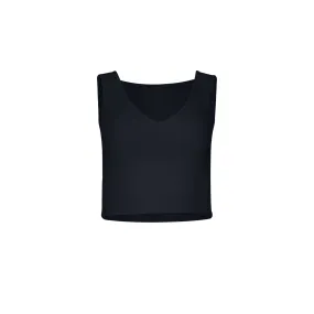 Greyson Cropped Rib Cotton Tank - Black